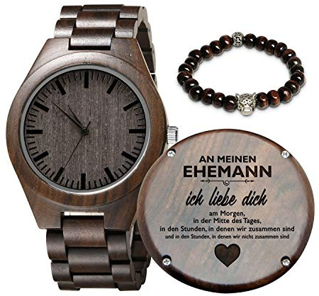 Kenon Gravierte hölzerne Uhr für Sohn und Freund, personalisierte hölzerne Uhr Geschenk für Freund, Abitur Geschenk von Mama, von Papa