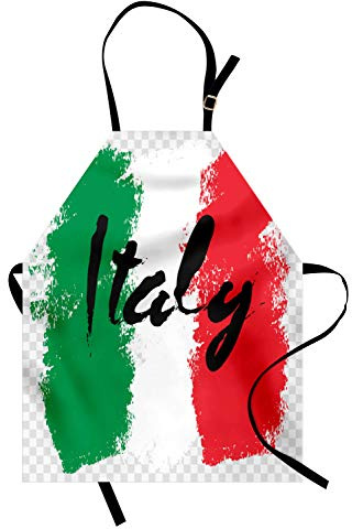 ABAKUHAUS Italien Kochschürze, Italienische Flagge Bunte Grunge, Unisex-Küchenlätzchen mit verstellbarem Hals für Kochen Gartenarbeit, 67 cm x 80cm, Mehrfarbig