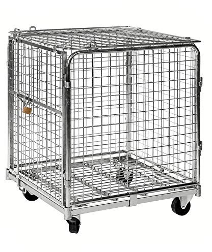 Gitterrollwagen 400 kg, verschließbar, LxBxH 720 x 830 x 1.000 mm, verzinkt