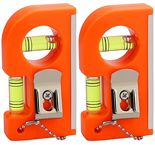 TANCUDER 2 PCS Mini Niveles de Burbuja Con Imán, Nivel Magnético Pequeño Con Cadena y Clip, Nivel de Bolsillo Con Burbuja Horizontal y Vertical Para Medición de Carpintería o Bricolaje
