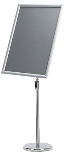 HBLZGBL Infoständer A2 Aluminium Plakatständer Höhenverstellbar Posterständer Informationsständer Präsentationsständer Werbeständer (Color : Silver)