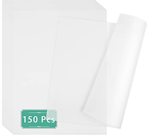 Pergamentpapier, 21 x 28 cm, durchscheinend, bedruckbar, Transparentpapier, zum Zeichnen, 93 g/m², 150 Blatt