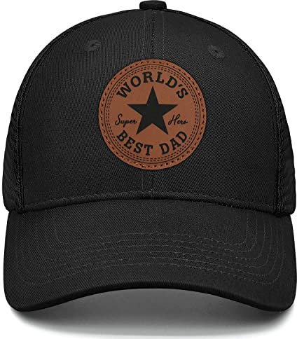 Worlds Best Dad Ever Hat Fathers Day Birthday Gifts for Husaband Dad Papa from Daughter Son Black Trucker Hat
