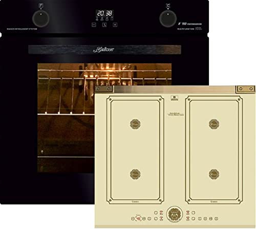 Kaiser Set de cuisinières à induction EH 6367 + KCT 6745 ElfAD - Four électrique - 79 l - 10 fonctions - Fonction pizza + 60 cm - Art Deco - Plaque de cuisson - Free Zone - Power Booster
