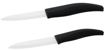 Nirosta 9981250 Set de 2 couteaux de cuisine avec lame en céramique, couteau d'office, couteau en céramique, couteau de cuisine professionnel, Céramique, Plastique, Longueur de 18 cm et 24,5 cm