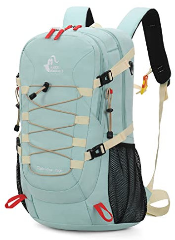Bseash 40L Leichter wasserdichter Wanderrucksack mit Regenschutz, Outdoor Sport Reise Tagesrucksack Multifunktions Reisetasche für Camping Klettern Skifahren Radfahren (Milch Grün)
