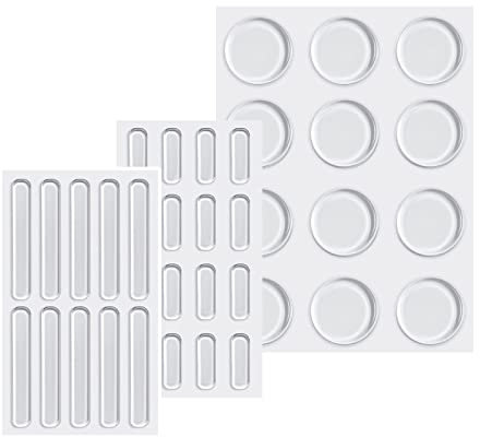 Vicloon Almohadilla Autoadhesiva,38PCS Lágrimas Silicona,Pies de Silicona Transparentes,Topes Adhesivos,Almohadilla Autoadhesiva para Protector Antigolpes,Búfer Muebles