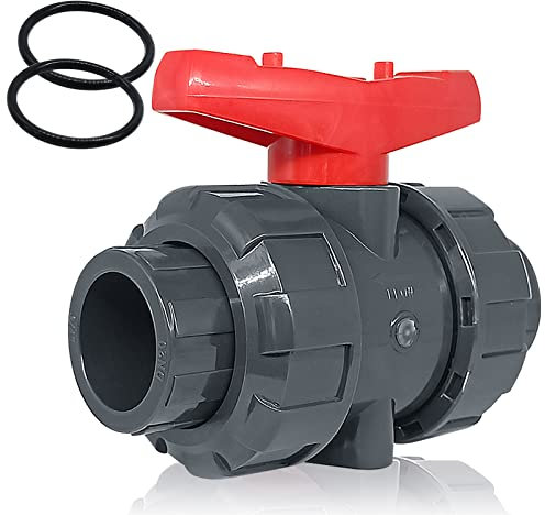 PVC Union Ball Valve, 2 Inch (DN50) True Union Full Flow Ball Valve with ASTM EPDM O-ring, Slip Socket, Full Port for Water System