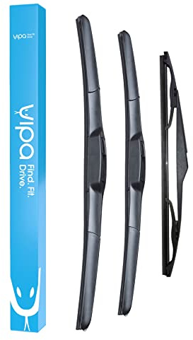 Vipa Car Parts Premium Wiper Blade Set | fits: KIA SPORTAGE SUV (Jan 2016 to May 2021) | All-Weather Performance | Durable, Streak-Free Windshield Wipers | Easy Installation | Front Wiper Blades KIA SPORTAGE SUV All-Weather Performance Durable Streak-Free Easy Installation