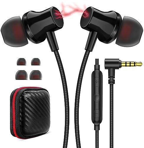Wired Headphones Earphones for Laptop PC Chromebook Noise Isolating Ear Buds with 3.5mm Plug in Audio Jack Microphone HiFi Stereo Clear Call Volume Control for Kindle Fire/Switch/Android/MP3 School