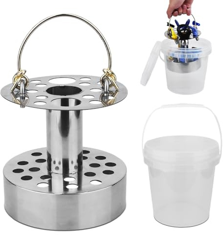 Spray Tips Equipment Cleaner and Organizer, Keeps Spray Tips, Tip Guard and Airless Spray Gun Filter Clean, Comes with 1-Gallon Plastic Pail, The Equipment Can be Disassembled and Assembled
