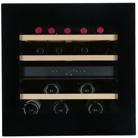 Vinata Spedla Weinklimaanlage Einbau - Schwarz - Weinkühlschrank 23 Flaschen - 58.8 x 59.2 x 56.3 cm - Weinschrank Glastür