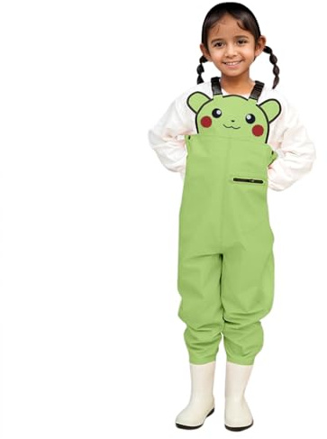 Short Sleeve Romper Baby Girl Kids Cartoon Chest Waders Youth Fishing Waders For Toddler Children (Green, 2-3 Years)
