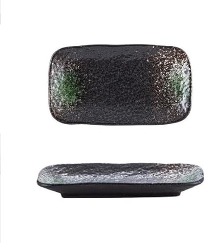 YuanSpring lámina Tabla de Embutidos de cerámica para Servir Plato de Sushi Tabla de Queso Rectangular para Fiestas, Queso, Aperitivos, Sushi, Pasteles, Frutas(B)