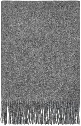 PFLife 79''*14'' Wolle Schal für Herren Einfarbiger Schal Weich und Warm Geschenk für Herren Winter Châle aus (Maus grau)