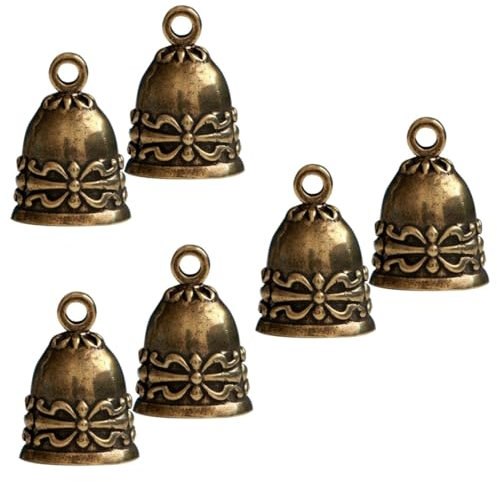 COHEALI 6 STK Anhänger aus Messing Weihnachtsglocken Kuhglocken Mini-Bronze Schlüsselkette Mini-Glocken Autodekoration hängend schönebescherung dekoringe ziernieten gilbe Kupferglocke