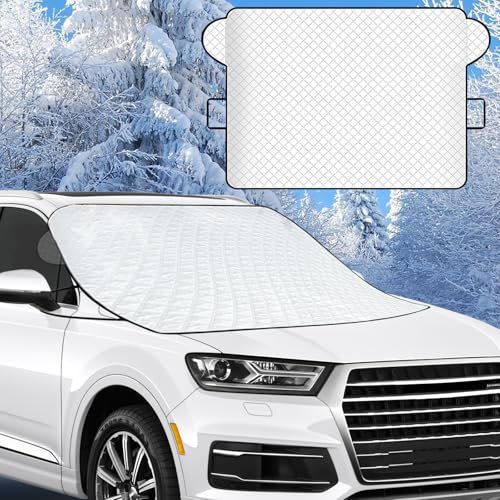 Copertura Parabrezza Auto, Copri Parabrezza Auto, Protezione Parabrezza Telo, Ripiegabile Copertura Parabrezza Auto, Antighiaccio, Pioggia, Polvere, UV, Adatto la Maggior Parte dei Veicoli,145 * 96cm