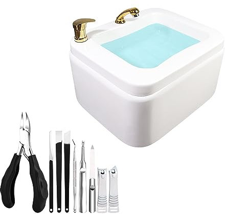 Acrylic Square Footbath Deep Foot Bath Spa Massage with Pedicure Foot Rest Used in Beauty Salons and Nail Salons Hot and Cold Adjustment Large Foot Bath Tub with Foot Scratcher (Color : Typ