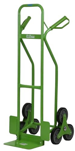 TRUTZHOLM Treppensteiger XXL 118 cm hoch pannensichere PU-Sternenräder Hartgummiräder mit stabilem Stahlrahmen Sicherheitsgriffe Treppensackkarre Sackkarre mit Ladefläche Paketkarre