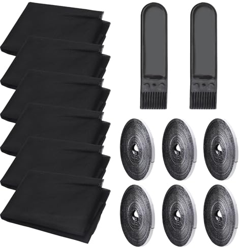 Mosquitera Ventana 6 Paquetes de Mosquiteras de Ventanas Adhesiva Tela Malla Mosquitera Ajustables Mosquiterad Malla Antimosquitos Mosquitera para Ventana contra Insectos y Moscas 130x150cm Negro