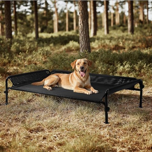 Gardner Pet Cama Elevada para Perros Medianos y Grandes, Tamaño L-Negro