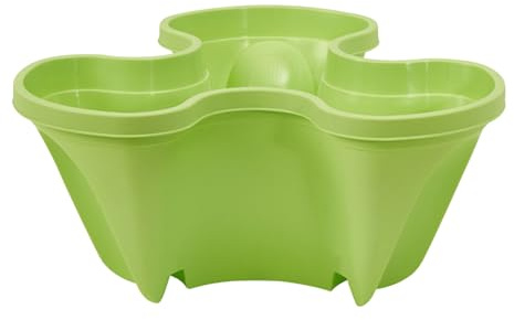 Vaso Autoirrigante Torre Fragola Torre Fioriera su Ruote Giardino Verticale Colonna a Spirale Set di Vasi da Giardino con Rullo Vaso da Fiori Impilabile (Green, One Size)