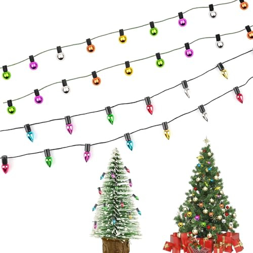 SXFENG 2 Stück Wichtel Plastica Lichterkette Miniatur 1M, Wichtel Zubehör Lichterkette, Puppenhaus Zubehör, Bunte Miniatur Puppenhaus Lampen für Weihnachtsdeko Puppenhaus Möbel, Kinder Geschenk