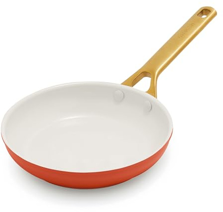 GreenPan Nonstick Reserve Pro 8 Frying Pan, NSF Certified Ceramic, Hard Anodized PFAS-Free Skillet, Stainless Steel Handles, Oven & Dishwasher Safe, Harvest Orange