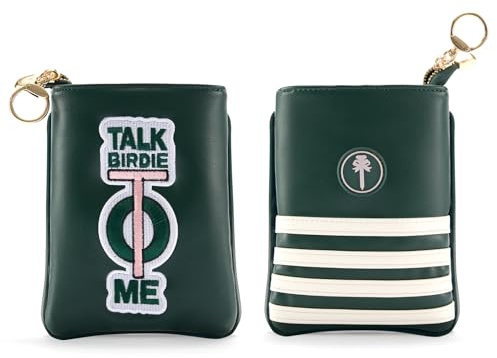 PINKTEE Golftaschen Wertsachen-Tasche Golfbag Leder Pouch Tasche für Golf-Tees,Golfball,Golfzubehör, Grün