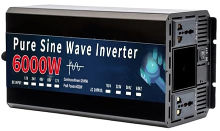 Convertisseur Tension Pur Sinus Onduleur Sinusoïdal Pur 6000 W Convertisseur Tension Pour Installation Solaire, DC 60 V Vers AC 110 V 60 Hz Avec Télécommande 0/1