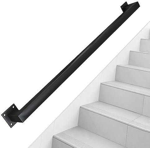 Stair Banister Kit 8.2ft Indoor/Outdoor with Wall Holders & Metal Screws for Home & Garden Safety Railing