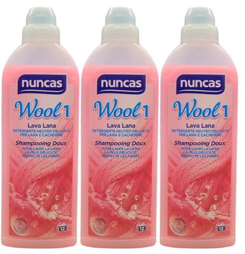Wool 1, Detergente Neutro Delicato per Lana e Cachemire, Elimina Polvere e Macchie, 750ml (3 Unità)