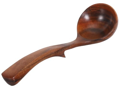 Cabilock Cuchara Sopera de Madera de Acacia Cuchara de Cocina con Mango para Servir Gachas y Sopa Resistente al Calor para Reuniones Familiares