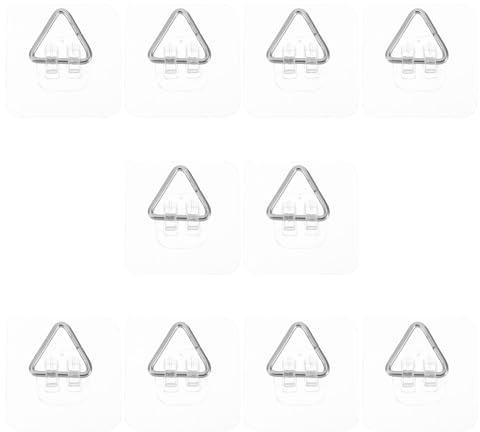 SAFIGLE Lot de 10 Crochets Muraux Adhésifs Invisibles 5,7 Cm pour Cadres Photo et Assiettes Lourdes, Supports sans Perçage Colle Renforcée, Fixation Stable pour Décoration Murale