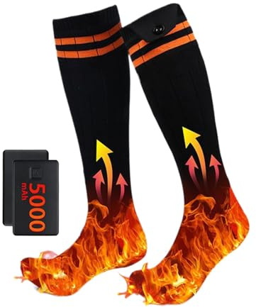 Imtrub Calcetines Calefactables para Hombres - 5000 mAh Calentadores Medias Control por Aplicación,5000 mAh Recargables Calcetines con Calefacción para Mujer - Invierno Correr Senderismo Acampada