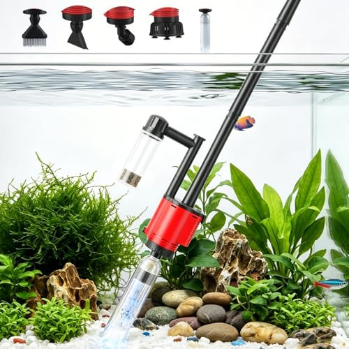 Mulmsauger Aquarium Elektrisch 28W - Multifunktionaler Aquarium Sauger Bodengrund Reinigen für Kies und Sand mit Wasserwechsel - Reinigungsset Zubehör zur Filterung Wasserzirkulation
