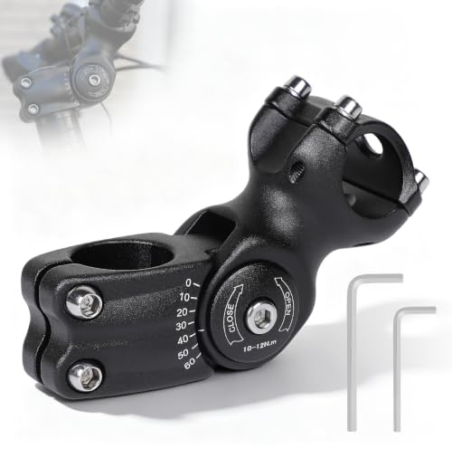 SWAWIS Fahrradlenker Vorbau 25,4/31,8mm Lenkererhöhung Fahrrad 90/110mm | Winkel Verstellbar von ±60° Fahrradlenker Erhöhung Lenkervorbau Verstellbar für BMX, MTB, Fahrrad, Rennrad