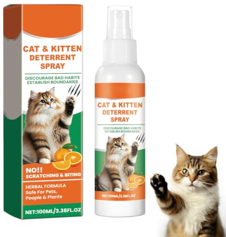 GXGM Spray repelente para gatos, disuasor de gatos,100 ml, Repelente para gatos y spray antiarañazos para sofás,uso interior y exterior, protección para sofás y muebles,ideal para el hogar y el jardín