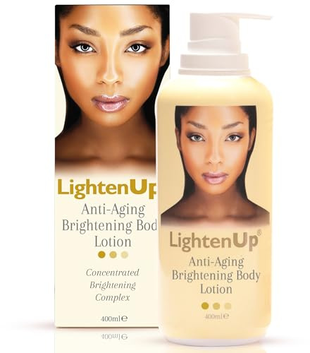 LightenUp Anti-Aging Body Lotion 400 ml – formel för blekning av mörka fläckar, anti-åldrande och antioxidanta egenskaper, med arganolja och sheasmör