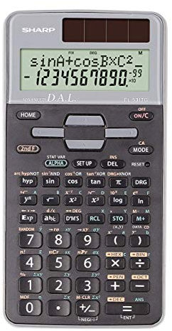 Sharp EL-531 TG-GY Wissenschaftlicher Schulrechner (2-zeilige Anzeige, D.A.L.-Eingabe, Solar- und Batteriebetrieb) Grau
