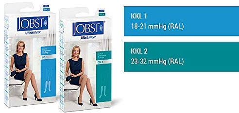 Kompressionsstrümpfe Jobst Ultra Sheer - AT Strumpfhose / KKL2 / IV / schwarz / geschl. Spitze / petite / Schwangerschaftshosenteil
