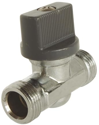 SOMATHERM FOR YOU, Robinet d'arrêt chromé droit 1/4 tour en laiton, double mâle MM12/17, pour eau chaude/froide, installation facile sur circuits d'eau, finition esthétique | Coupez facilement votre eau grâce à ce robinet droit en laiton, robuste et durable.