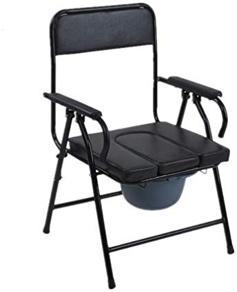 Faltbarer Toilettenstuhl,Dusch- Toilettenstuhl,Fahrbarer Toilettenstuhl Nachtstuhl,Verdicktes Stahlrohr Heightening Backplane Bequemes und Weiches Sitzbrett