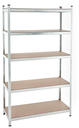 Steckregal 200x100x50 cm / 200x120x60 cm / 200x100x60cm oder 200x120x50 cm- 875 kg - Farbe wählbar - Werkstattregal Kellerregal Schwerlastregal Regal (200x120x50 cm, Verzinkt)