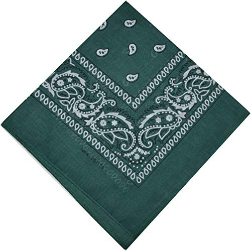 Bandana Halstuch Biker 1er 3er 6er 12er Pack Nikki Tuch Schal Paisley Kopftuch 100% Baumwolle 25 Farben (1er, Flaschengrün)