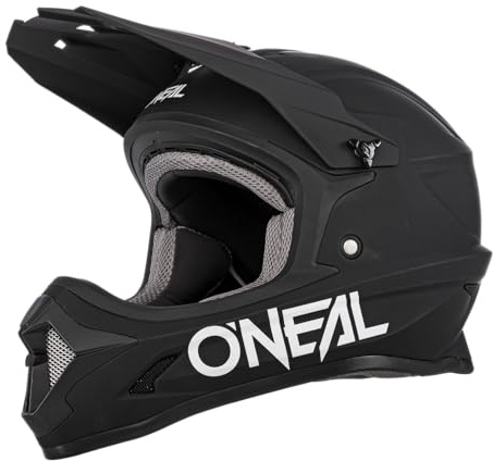 O'NEAL | Casco Motocross | Bambini | MX| Calotta in ABS, standard di sicurezza ECE 22.05, prese d'aria per un'ottima ventilazione e raffreddamento | Casco 1SRS Youth SOLID | Nero | Taglia L (51/52 cm)
