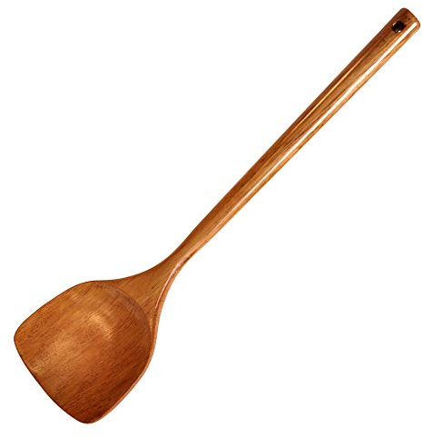 FJNATINH Pfannenwender aus Holz mit langem Griff zum Kochen, handgefertigt für die Küche (Pfannenwender)
