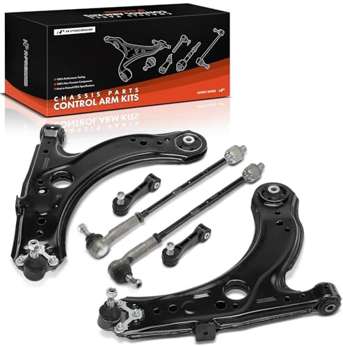A-Premium 6Pcs Front End Suepnsion Kit, Lower Control Arm & Lower Ball Joint, Sway Bar Link, Inner & Outer Tie Rod End Assembly, Compatible with Volkswagen Jetta 99-05, Golf 99-06, Beetle 98-00
