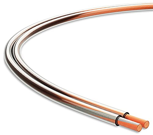 Audibax Silver BSAP20 Transparente Bobina Cable Altavoz Paralelo 20 Metros