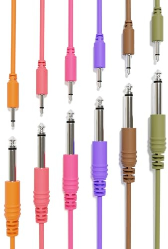 ExcelValley - Mono Patchkabel - TS 3,5mm 1/8 zu 6,35mm 1/4 [6B-Pack | 30 cm - 11,81]